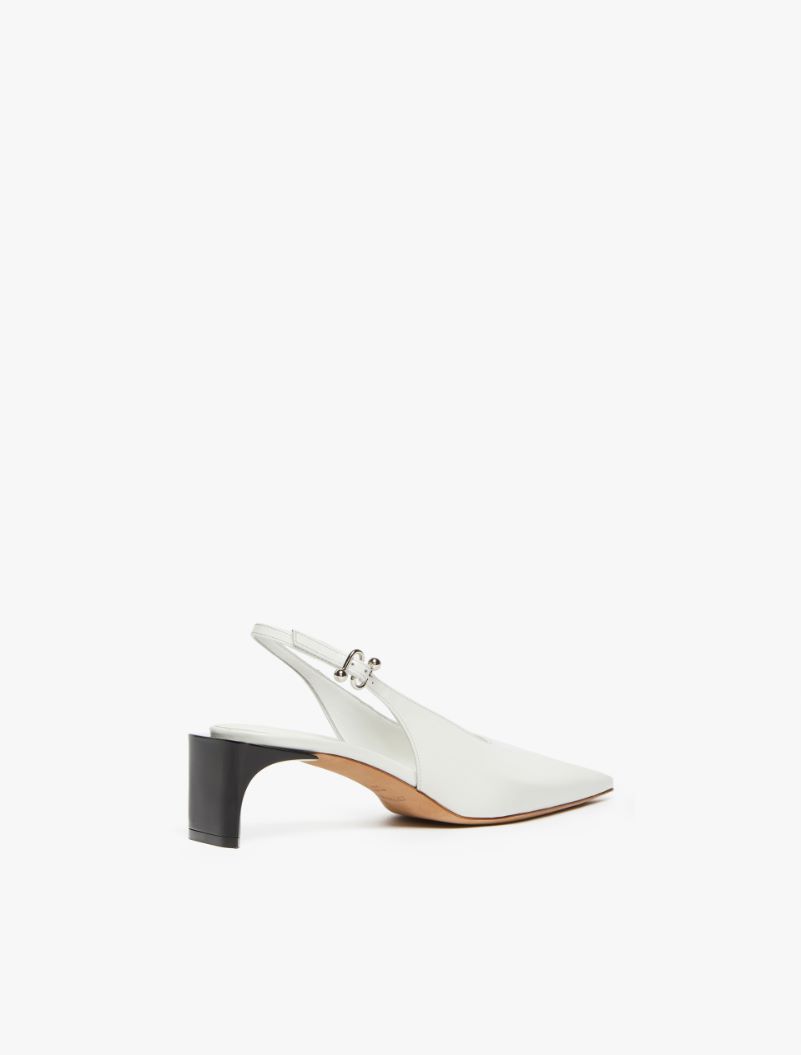 Low slingbacks in shiny calfskin with a pointed toe - WHITE - Sportmax