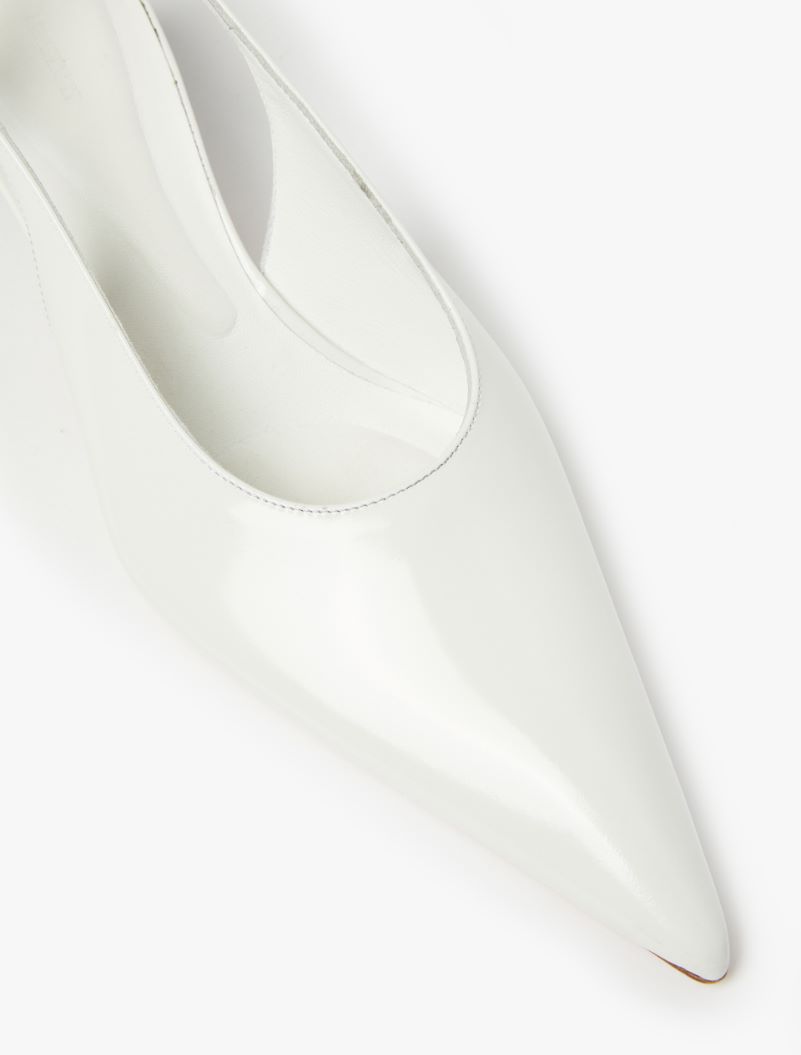 Low slingbacks in shiny calfskin with a pointed toe - WHITE - Sportmax