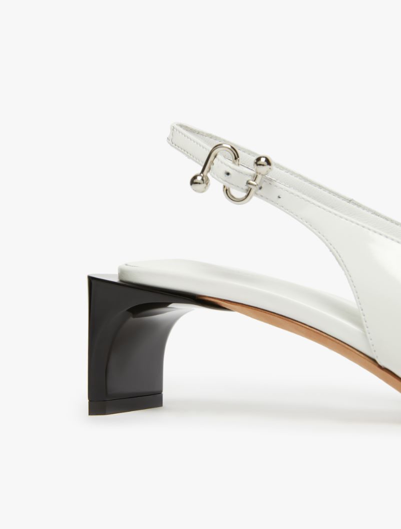 Low slingbacks in shiny calfskin with a pointed toe - WHITE - Sportmax