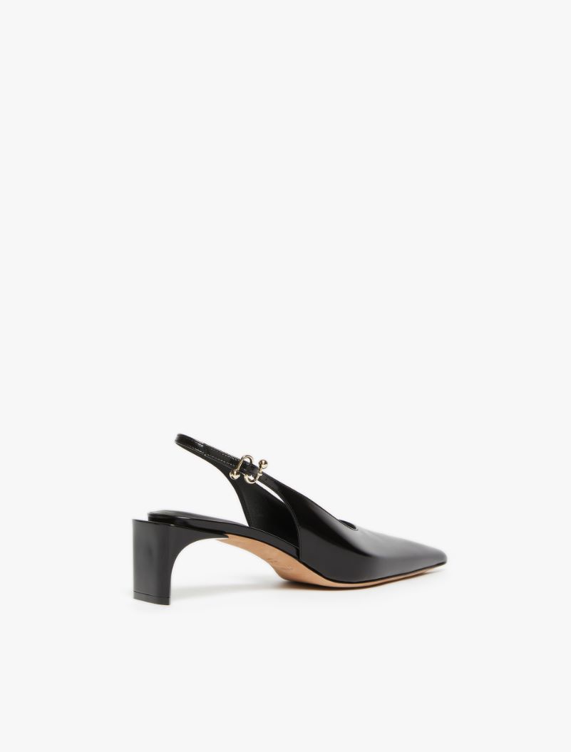 Low slingbacks in shiny calfskin with a pointed toe - BLACK - Sportmax