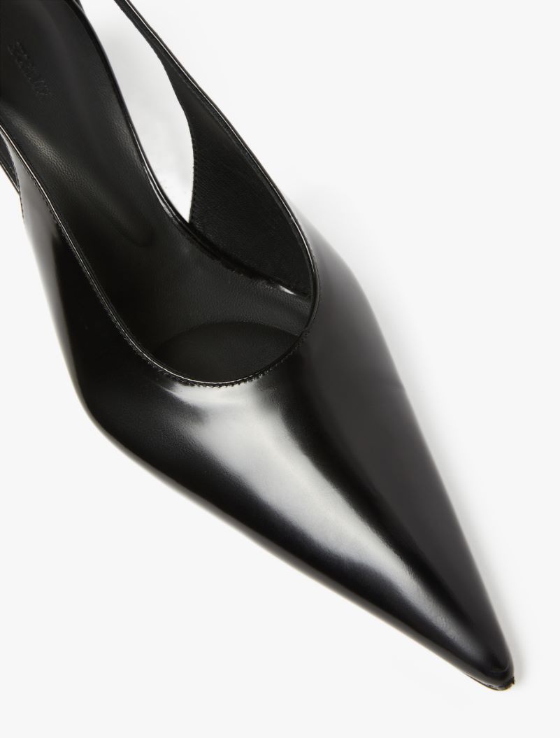 Low slingbacks in shiny calfskin with a pointed toe - BLACK - Sportmax