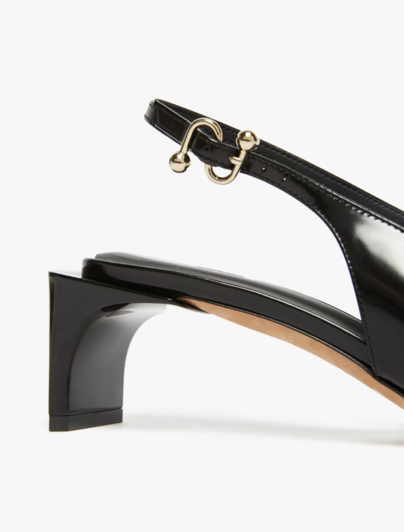 Low slingbacks in shiny calfskin with a pointed toe - BLACK - Sportmax