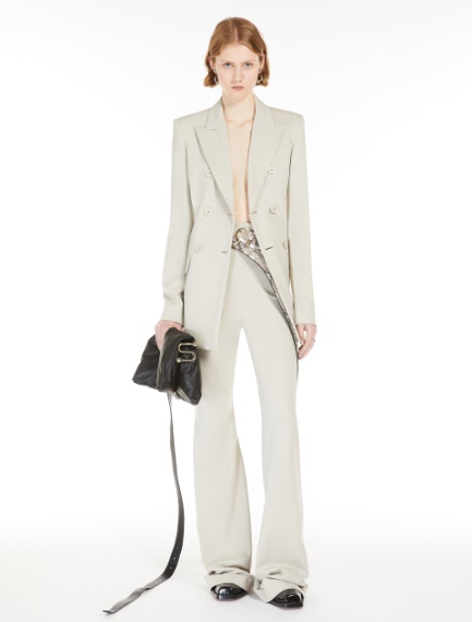 High-waisted scuba jersey trousers - TURTLEDOVE - Sportmax