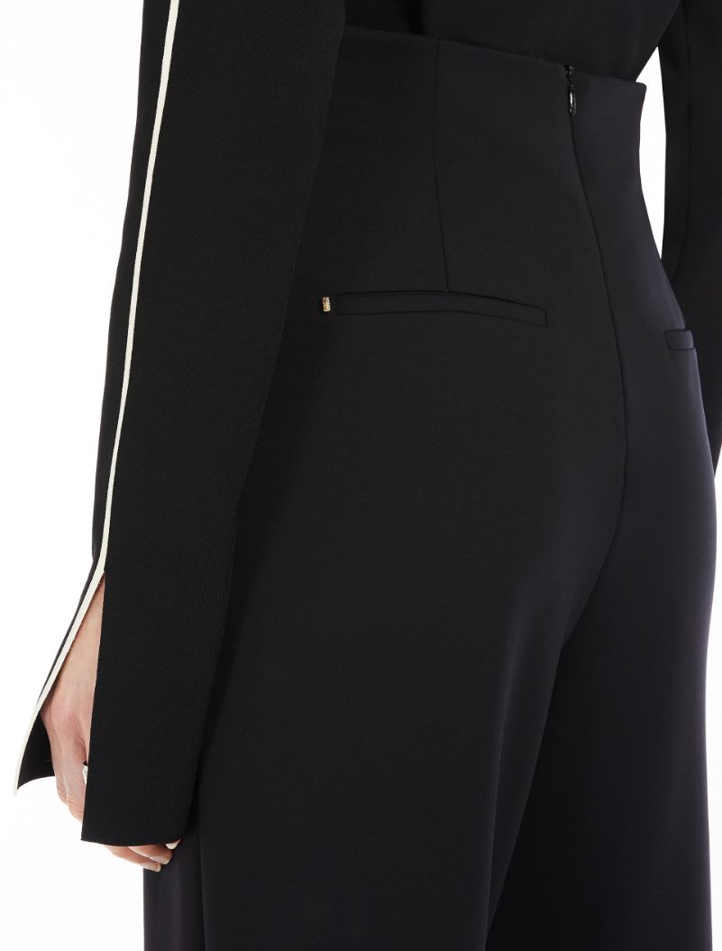 High-waisted scuba jersey trousers - BLACK - Sportmax