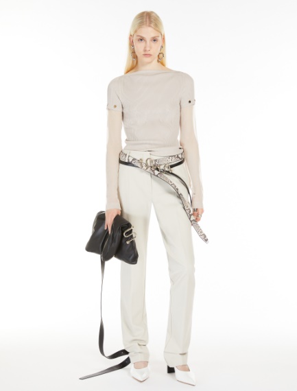 Fitted trousers in crêpe jersey - TURTLEDOVE - Sportmax