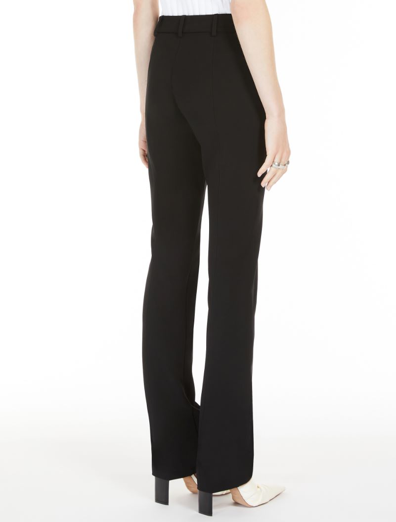 Fitted trousers in crêpe jersey - BLACK - Sportmax