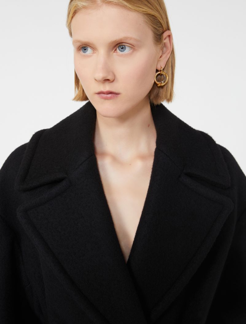 Double-sided pure wool coat - BLACK - Sportmax - 4