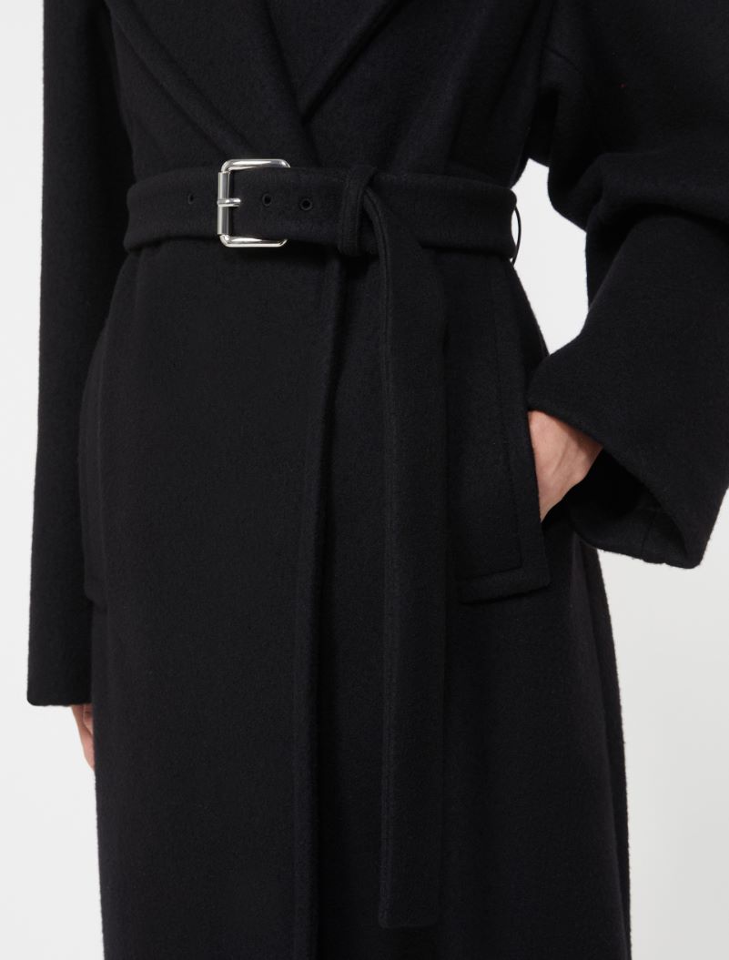 Double-sided pure wool coat - BLACK - Sportmax - 5