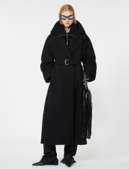 Double-sided pure wool coat - BLACK - Sportmax