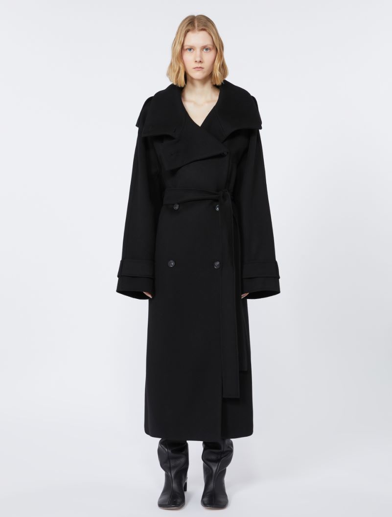 Double-faced pure wool trench coat - RUNWAY - BLACK - Sportmax - 2