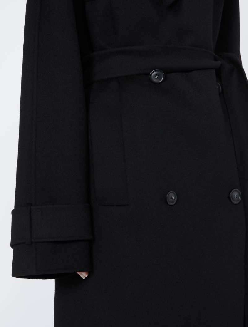 Double-faced pure wool trench coat - RUNWAY - BLACK - Sportmax - 5