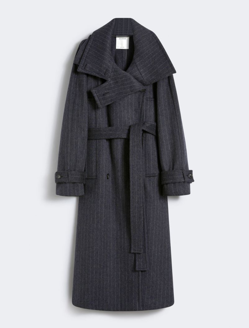 Pinstriped trench coat in pure wool - DARK GREY - Sportmax - 6