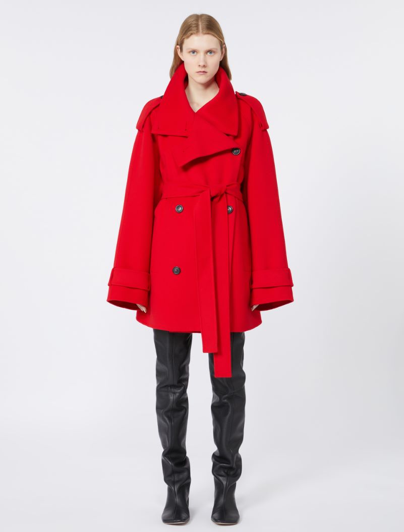 Short trench coat in wool - RUNWAY - RED - Sportmax - 2