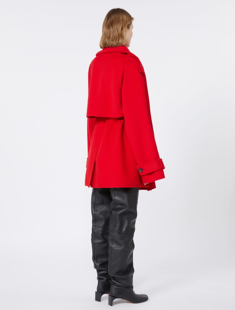 Short trench coat in wool - RUNWAY - RED - Sportmax - 3