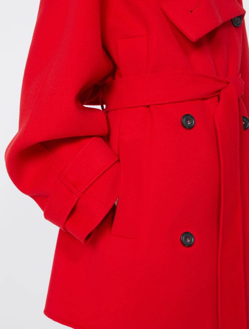 Short trench coat in wool - RUNWAY - RED - Sportmax - 5