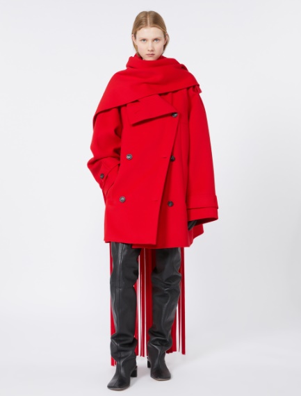 Short trench coat in wool - RUNWAY - RED - Sportmax