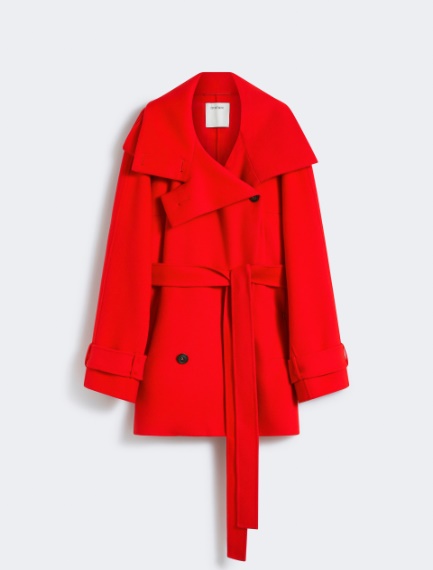 Short trench coat in wool - RUNWAY - RED - Sportmax