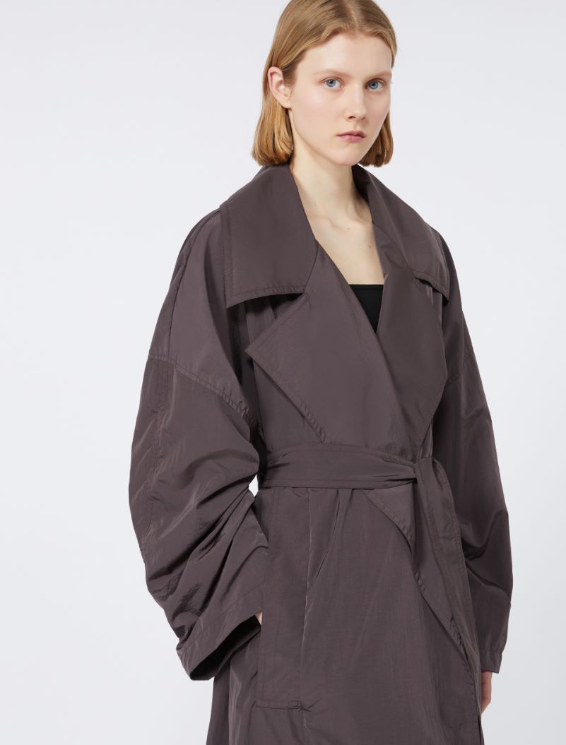 Oversized taffeta trench coat - COFFEE - Sportmax - 4
