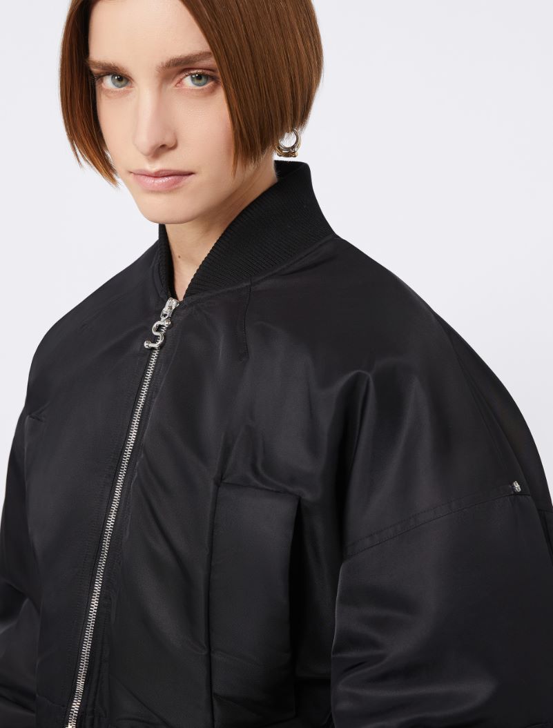 Waterproof twill bomber jacket - BLACK - Sportmax - 5