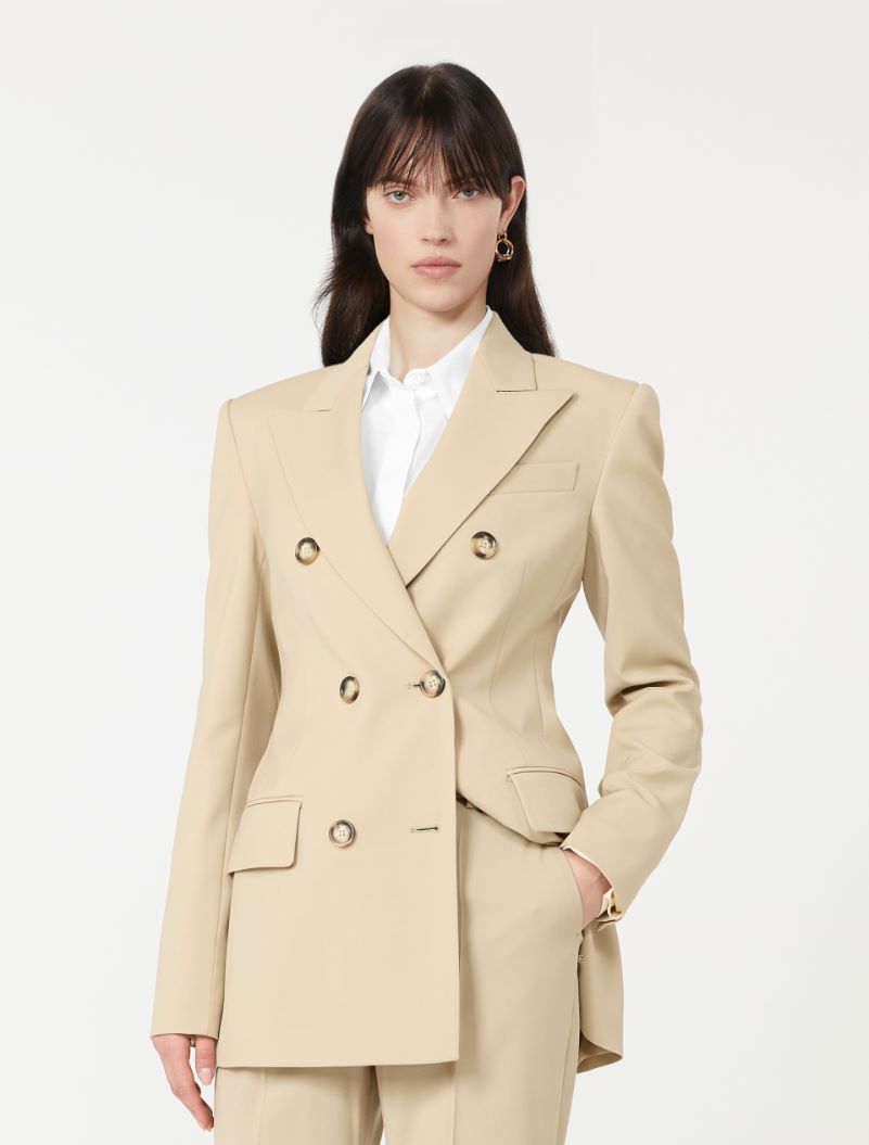 Double-breasted wool tailored blazer - MAKE UP NUDE - Sportmax - 4