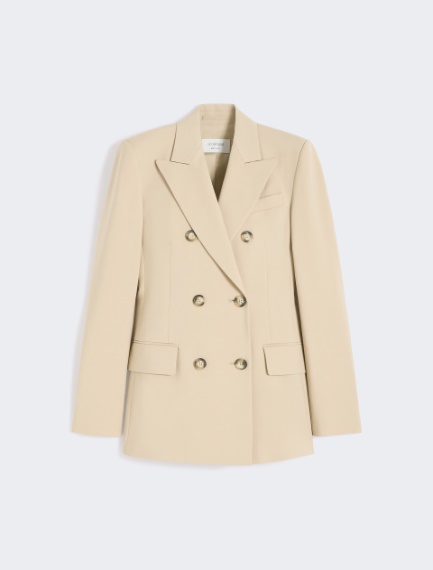 Double-breasted wool tailored blazer - MAKE UP NUDE - Sportmax
