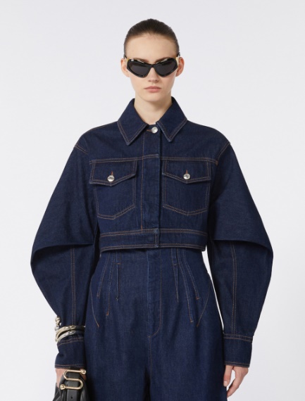 Giacchino boxy in denim - BLU NOTTE - Sportmax