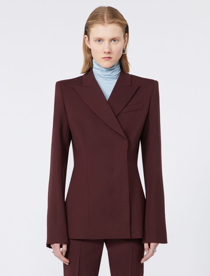 Slim-fit gabardine jacket - WINE-COLOURED - Sportmax - 2