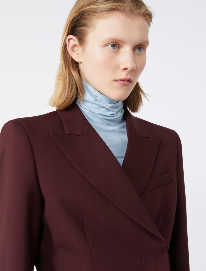 Slim-fit gabardine jacket - WINE-COLOURED - Sportmax - 4