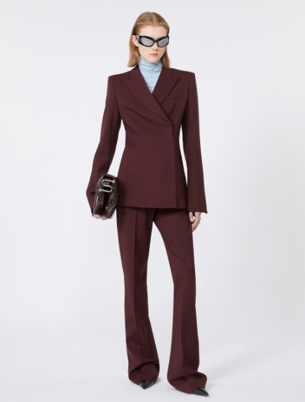 Slim-fit gabardine jacket - WINE-COLOURED - Sportmax
