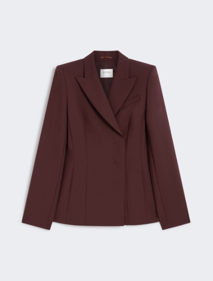 Slim-fit gabardine jacket - WINE-COLOURED - Sportmax
