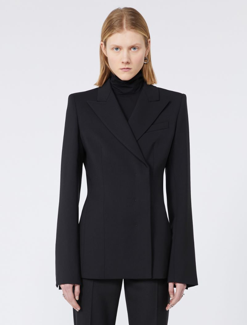 Slim-fit gabardine jacket - BLACK - Sportmax - 2