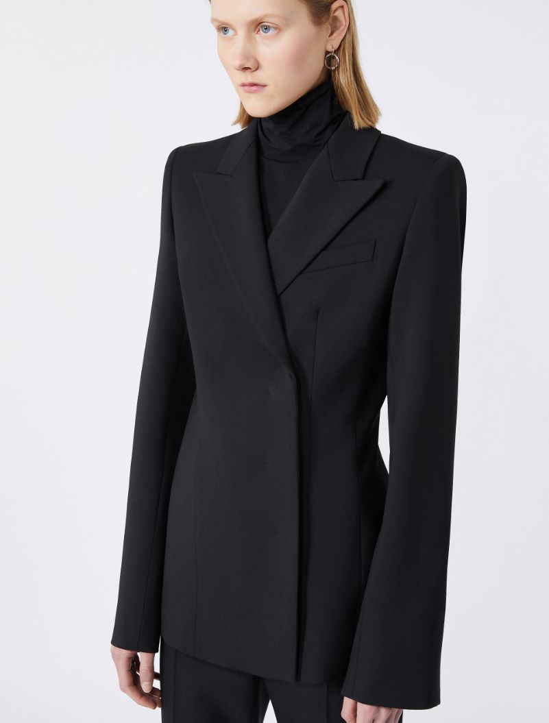 Slim-fit gabardine jacket - BLACK - Sportmax - 4