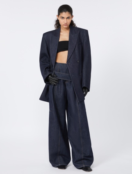 Comfort-fit denim blazer - NAVY - Sportmax
