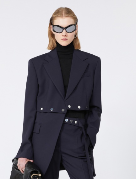 Giacca con fondo staccabile - BLU NOTTE - Sportmax