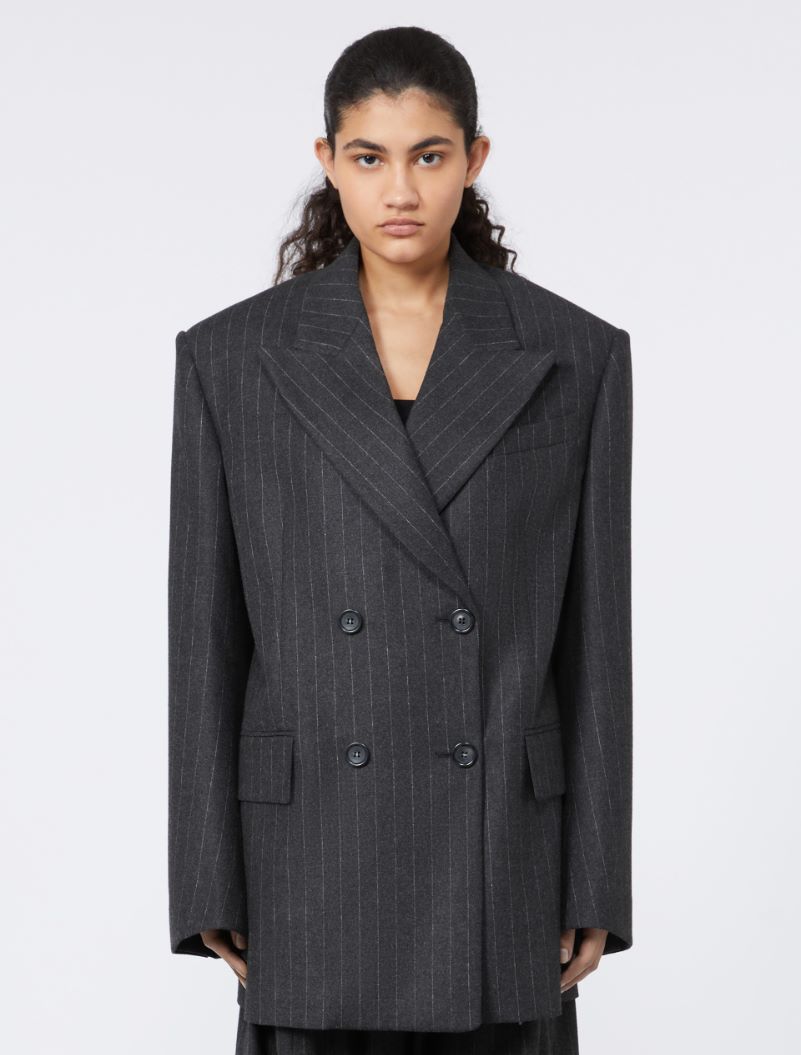 Wool and viscose oversize blazer - DARK GREY - Sportmax - 2