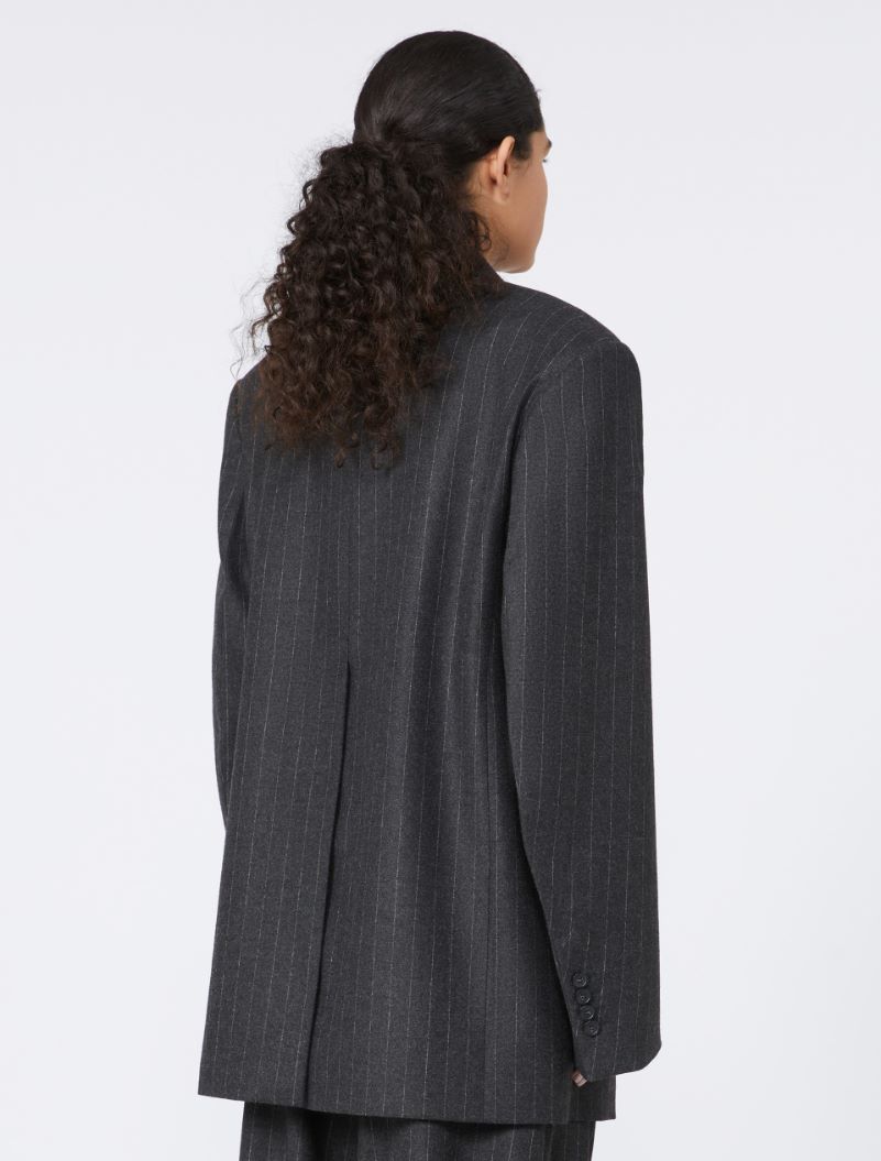 Wool and viscose oversize blazer - DARK GREY - Sportmax - 3