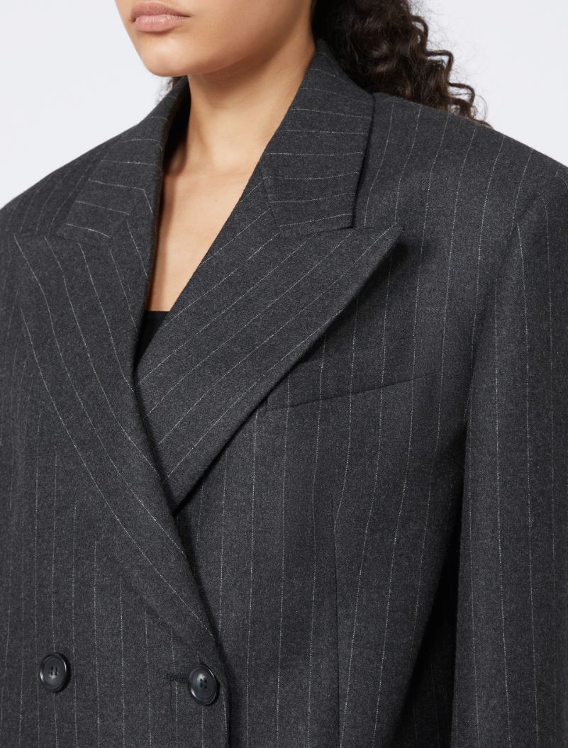 Wool and viscose oversize blazer - DARK GREY - Sportmax - 4