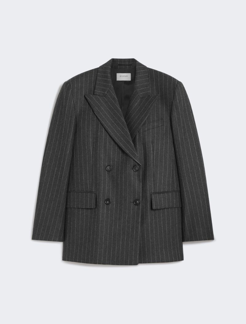 Wool and viscose oversize blazer - DARK GREY - Sportmax - 6