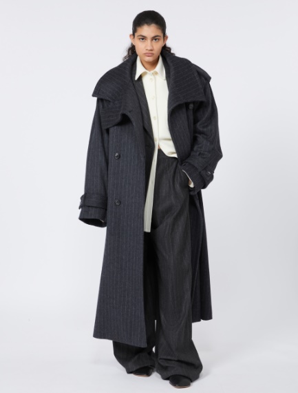 Wool and viscose oversize blazer - DARK GREY - Sportmax