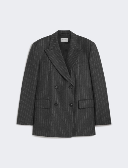 Wool and viscose oversize blazer - DARK GREY - Sportmax