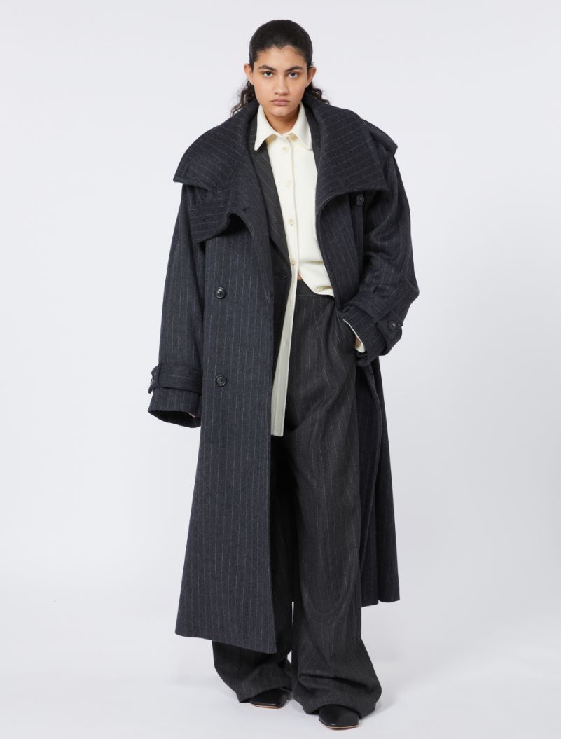 Wool and viscose oversize blazer - DARK GREY - Sportmax