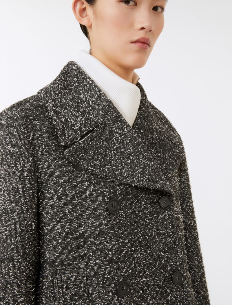 Double-breasted wool heavy jacket - BLACK - Sportmax - 4