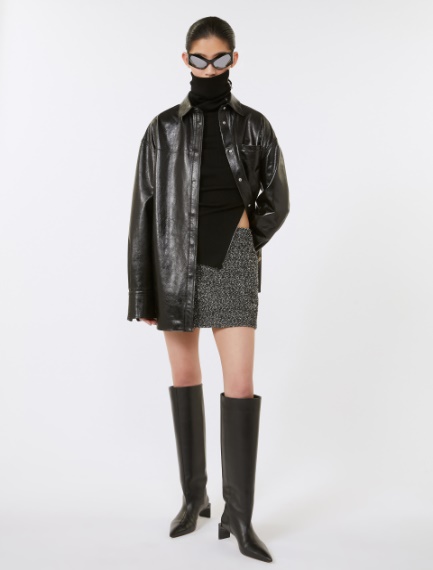 Wool-blend mini skirt - BLACK - Sportmax