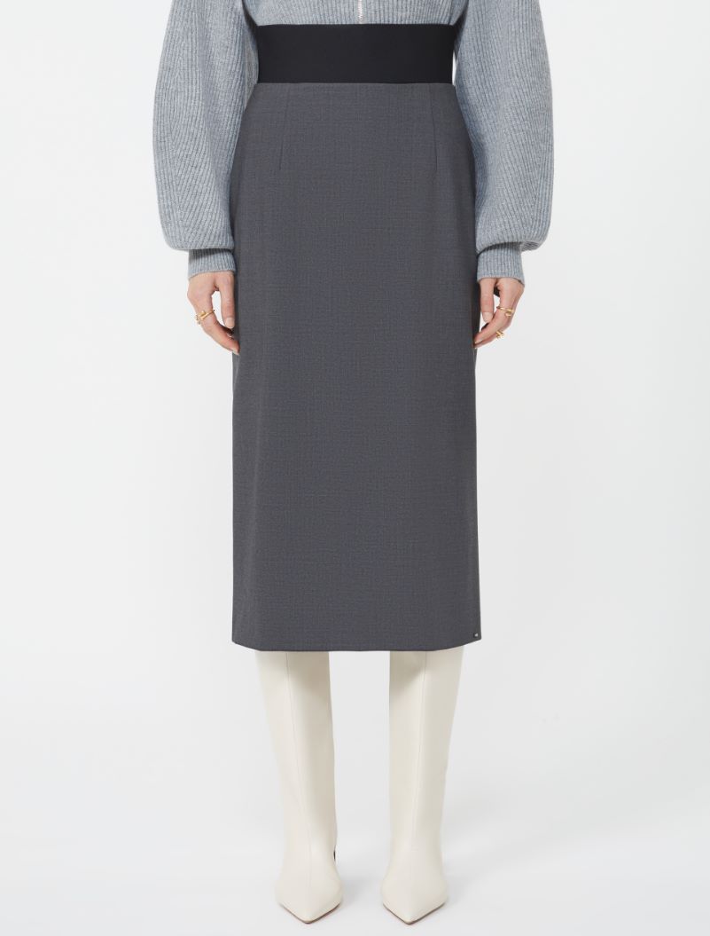 Skirt with a high-cut elasticated waist - DARK GREY - Sportmax - 2