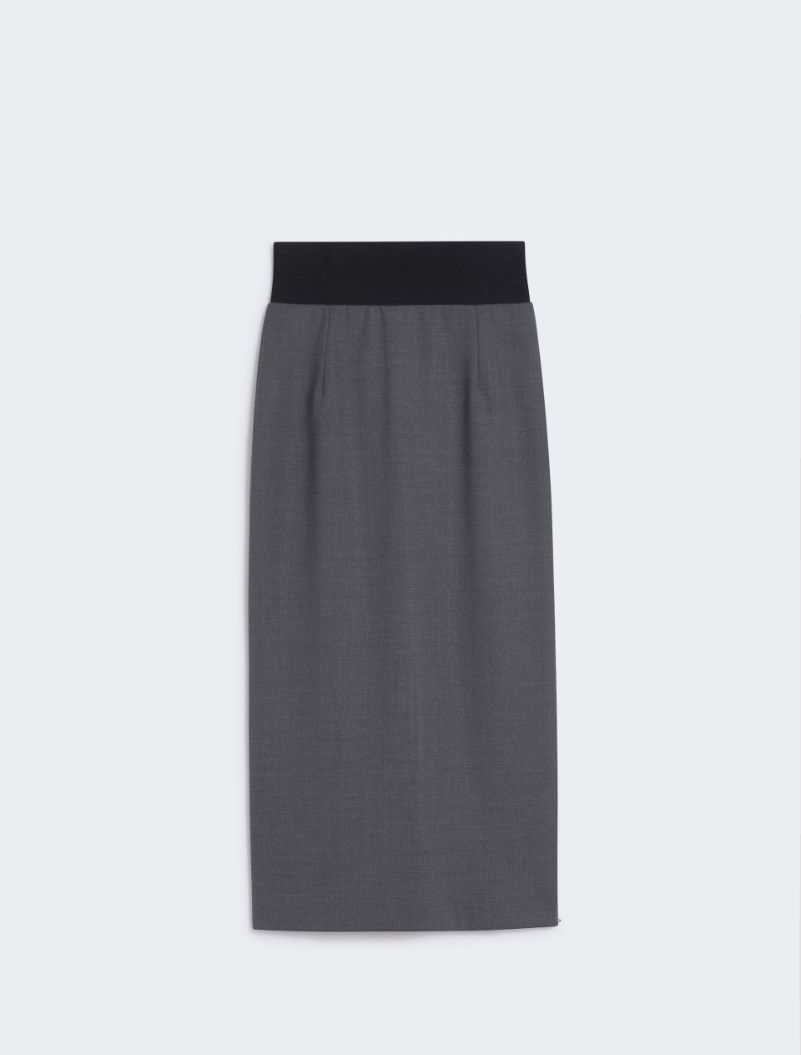Skirt with a high-cut elasticated waist - DARK GREY - Sportmax - 6