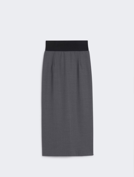 Skirt with a high-cut elasticated waist - DARK GREY - Sportmax