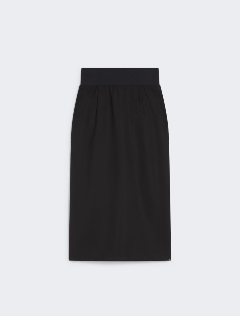 Skirt with a high-cut elasticated waist - BLACK - Sportmax - 5