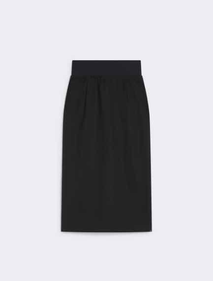 Skirt with a high-cut elasticated waist - BLACK - Sportmax