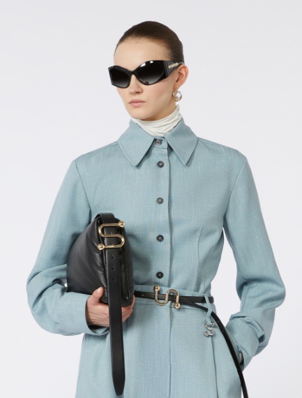 Camicia in misto lana - AZZURRO - Sportmax