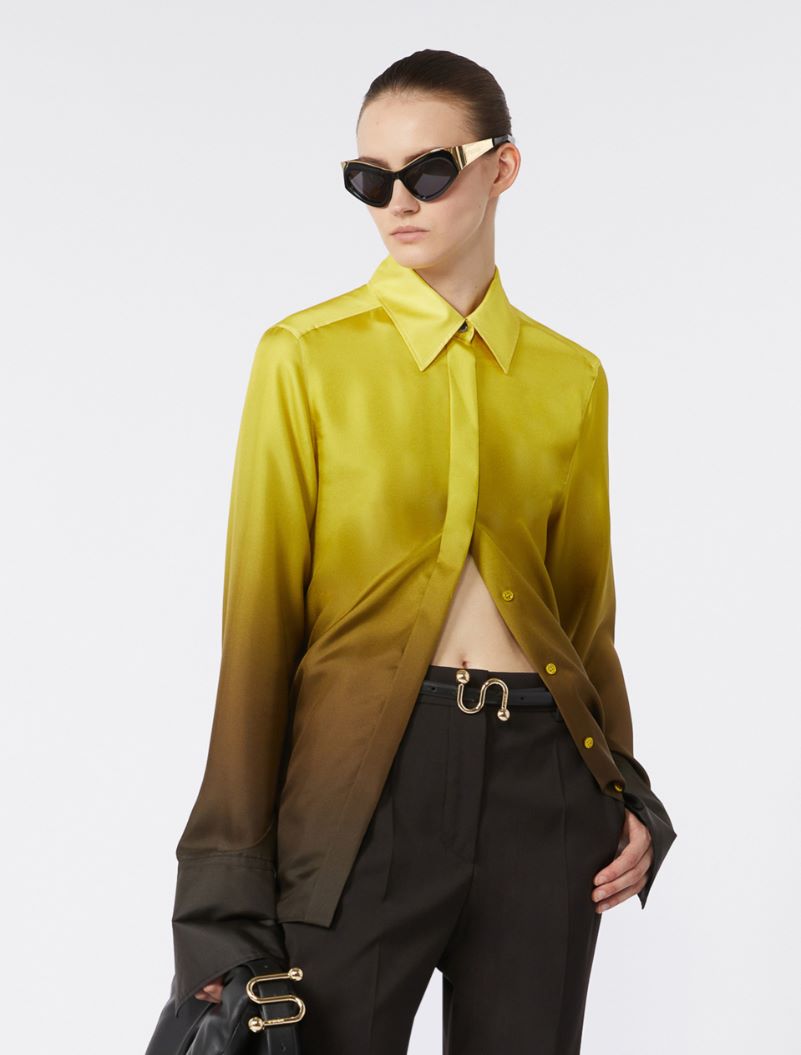 Slim-fit silk dégradé shirt - YELLOW - Sportmax - 4